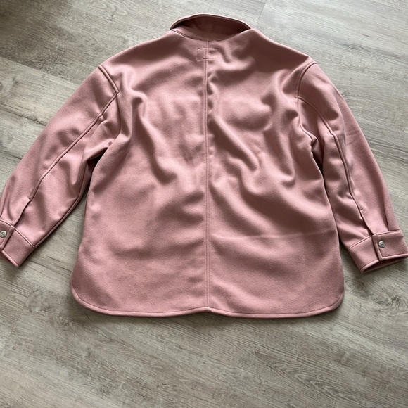 We The Free People Lola Shirt Jacket Rose Pink Fleece Buttons Womens Large NWOT - Picture 9 of 10